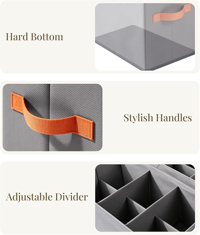 GLORIEROO Smell Proof Shoe Organizer for Closet - Adjustable Dividers & Clear Lid. Foldable Shoe Storage Box with Activated Carbon Lining for Gym Sneakers, Running Shoes & Boots