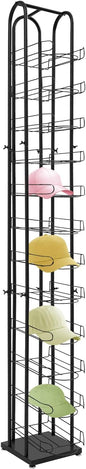 Hat Display Rack,12 Tier Metal Hat Rack Tower with 4 Adjustable Feet, Retail Hat Rack,Display Storage Vertically,Freestanding Hat Display Stand for Homes, Stores, Gift Storesto Place Various Of Hats