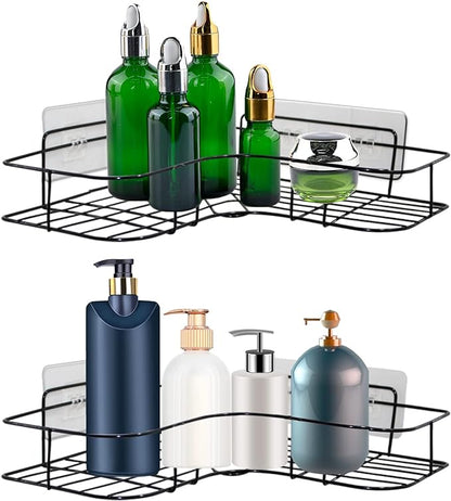 4 Pack Shower Caddy Adhesive for Replacement, Strong Transparent Adhesive for Shower Caddy Sticky Pads, No Drilling for Corner Shelf Basket, Bathroom Storage Shelves, Kitchen Racks and Soap Holder