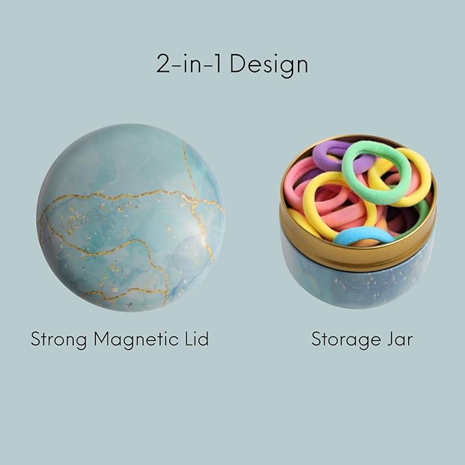 Magnetic Bobby Pin Holder, 2-in-1 Design Bobby Pins Collector and Storage, Hair Accessories Organizer, Magnetic Paper Clip Holder, Blue