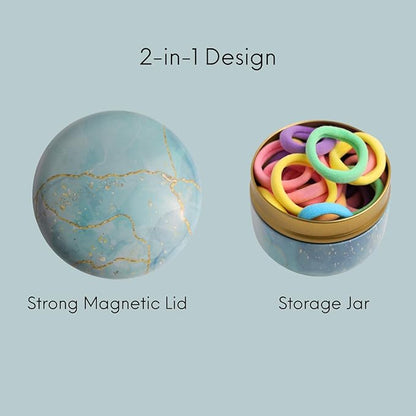 Magnetic Bobby Pin Holder, 2-in-1 Design Bobby Pins Collector and Storage, Hair Accessories Organizer, Magnetic Paper Clip Holder, Blue