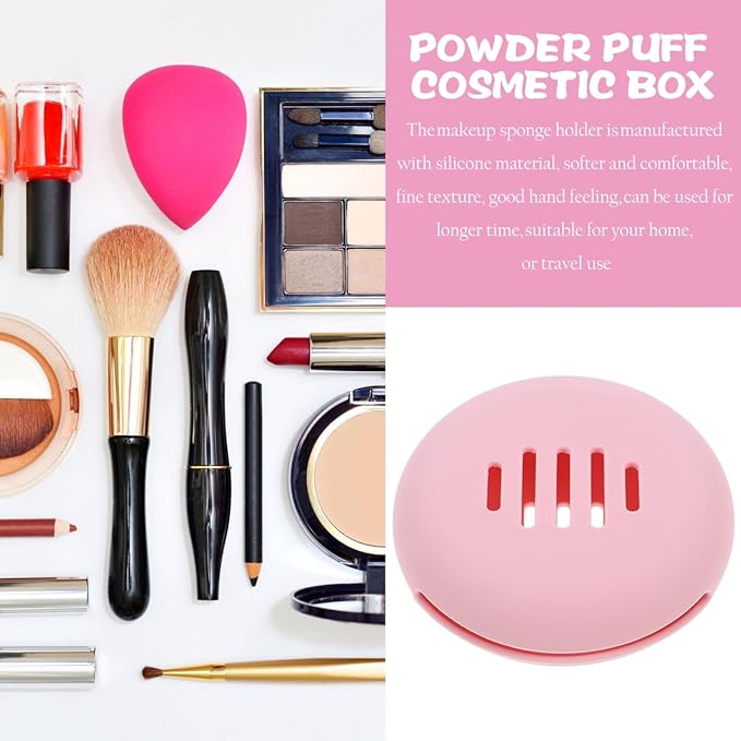 Portable Silicone Puff Case for Travel Makeup Sponge Holder Protective Design Lightweight Storage Box for Easy Access and Organization