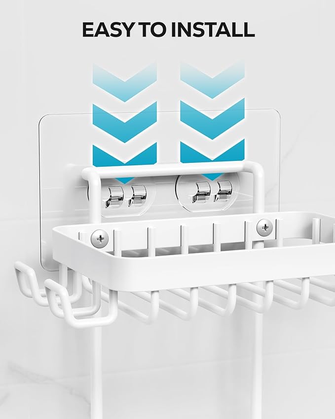 Nieifi Adhesive 2 Tier Bar Soap Holder, Stainless Steel for Shower Wall, Soap Dish for Bathroom, White