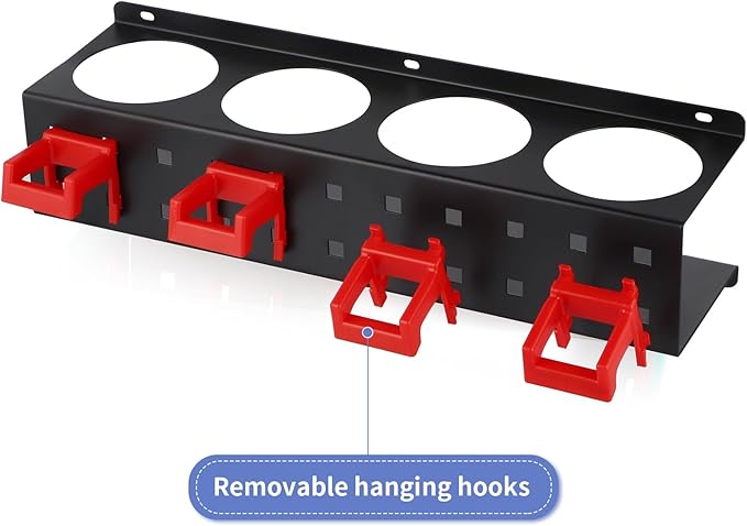 MOLIGOU Spray Bottle Holder Wall Mount, Detailing Bottle Organizer, Spray Bottle Rack with 4 Holes and 4 Hooks