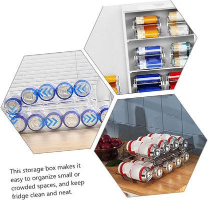 DECHOUS 1pcs Refrigerator Bins Organizer Double Beverage Storage Box for Fridge Large Capacity Can Dispenser Design for Tidy Kitchen and Pantry Organization