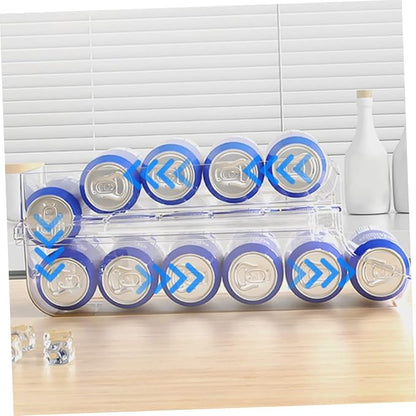 Unomor Beverage Can Dispenser Organizer for Soda Beer Cans Automatic Rolling Storage Rack for Fridge Pantry Efficient Drink Storage