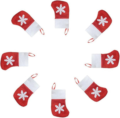 6/10/12Pcs Christmas Silverware Holder Xmas Cutlery Dinner Table Decoration Santa Claus Snowflake Flatware Pockets