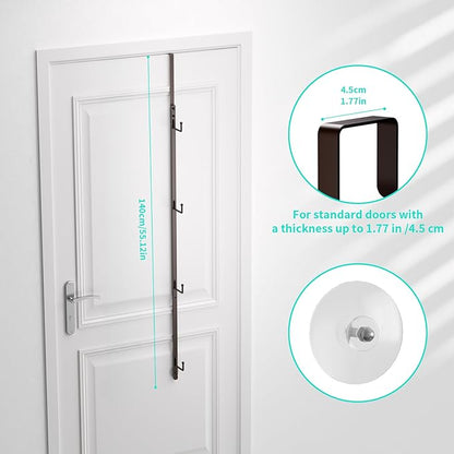 HapiRm Over Door Hat Rack - 4 Packs Metal Hanging Hat Organizer with 16 Hooks Design, Baseball Cap Hanger Organizer Storage Holds up to 80 Caps for Door, Bedroom, Closet（Brown）