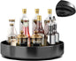 Spinning Large Metal Spice Rack Organizer 12" for Cabinet Kitchen Lazy Susan Rotating Turntable Countertop Vertical Storage Rack Shelf Black 1T Layer