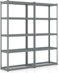 Goplus 5-Tier Metal Shelving Unit, 2 Pack Heavy Duty Wire Storage Rack with Anti-Slip Foot Pads, Height Adjustable Shelves for Warehouse, Kitchen, Living Room, Garage, 15.5" D×35.5" W×72" H