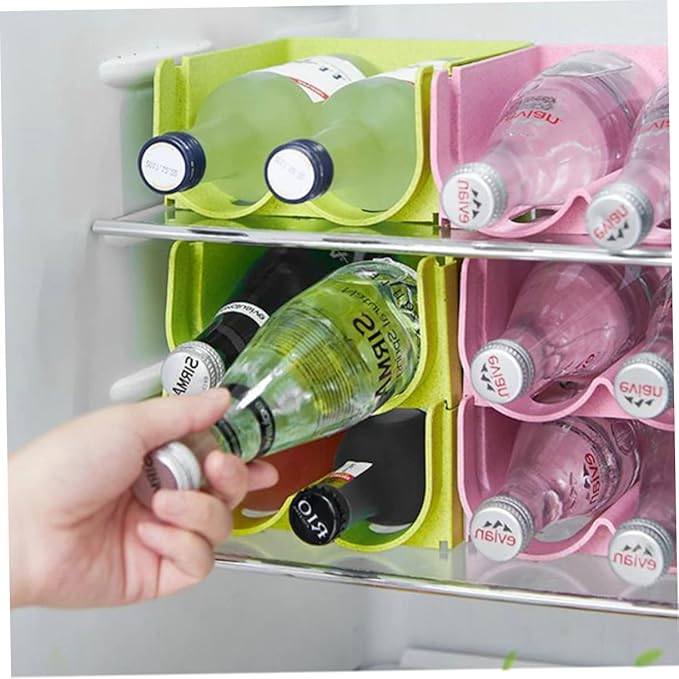 Amosfun 3pcs Fridge Beer Holder Soda Can Storage Rack Beer Bottle Organizer Portable Shelf for Home Bar Kitchen