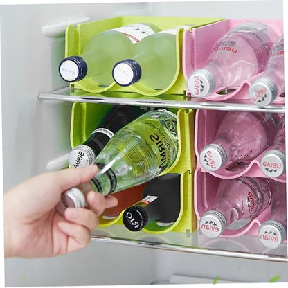 Amosfun 3pcs Fridge Beer Holder Soda Can Storage Rack Beer Bottle Organizer Portable Shelf for Home Bar Kitchen