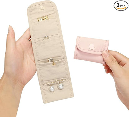 GIVLEFLY 3PCS Ultra Slim Mini Travel Organizer, Micro Jewelry & SD Card Case (SD/TF), Waterproof Nylon Tiny Pouch for Rings, Earrings, Gym, Travel & Photography