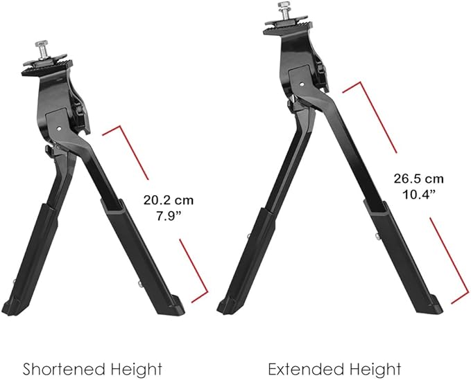 BV Bike Stand Heavy Duty for 24"-28" E-Bike - Bike Kickstand Supports Up to 77 lbs - Adjustable & Foldable Kickstand for Adult Bike with Center Mount & Secure Support - Strong & Durable for Ebikes