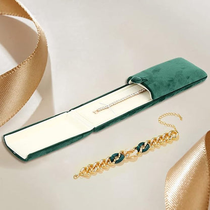 Velvet Jewelry Box Pedant Boxes Necklace Organizers Jewelry Case for Birthday Engagement Wedding Anniversary (Long Chain Box)
