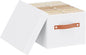 Foldable Storage Bin, 7.1 x 9.1 x 13 Inch Storage Box with Lid, Closet Organizer for Organizing with Handles, White, 1-Pack