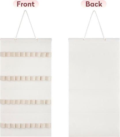 Hanging Headband Holder For Girls,Felt Headband Organizer Headband Storage Holder Organizer For Headband (Without Headbands) (40 Slots Cream)
