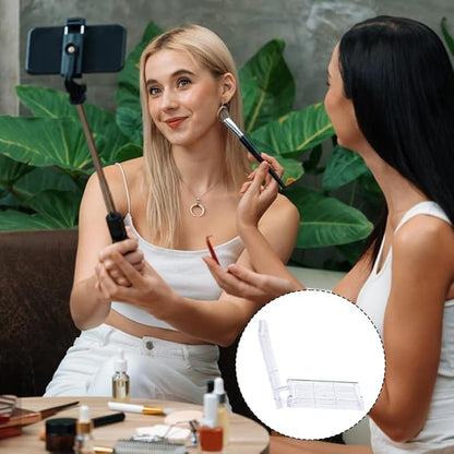 SUPERFINDINGS 4Pcs 2 Styles Empty Makeup Palette Depotting Cases Plastic DIY Eyeshadow Box Kit Clear Eyeshadow Powder Blush Lipstick Palette Dispensing Storage Boxes for Travel DIY