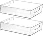 Clear Plastic Storage Bins, Perfect for Kitchen Organization or Pantry Organization and Storage, Large Fridge Organizer Plastic Bins, Pantry Organization and Storage Bins, Cabinet Organizers