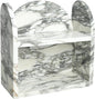 DUANYAN Marble Bathroom Counter Organizers and Storage, 2-Tier Luxurious Makeup Organizer for Perfume Cosmetic Skincare Jewelry, Natural Marble Counter Shelf, No Assembly Required