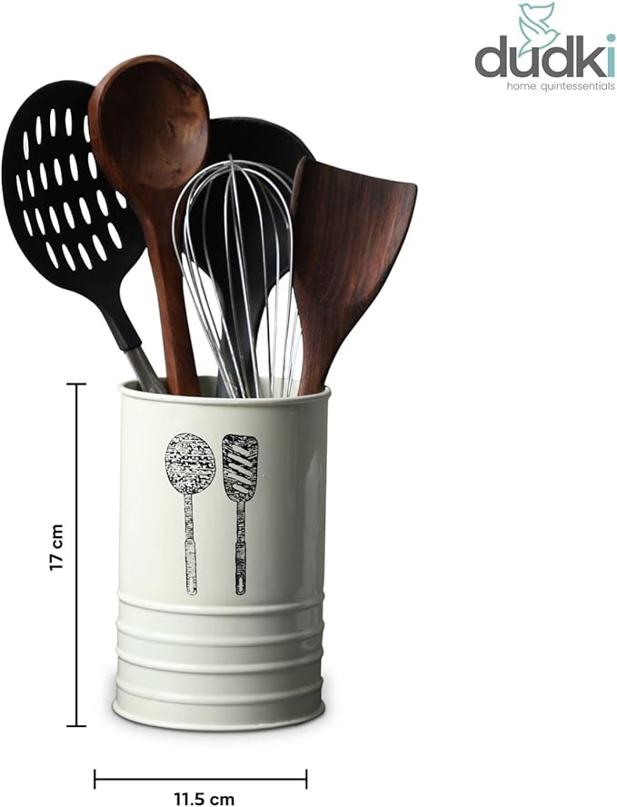 Dudki Countertop Kitchen Cutlery Stainless Steel Holder Spoon and Fork Organizer for Dining Table Serve, Organization & Storage, Cutlery & Flatware Caddy (SPN CUTL IVORY)