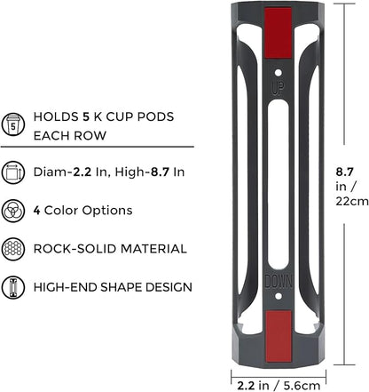 K Cup Holder for Keurig: Coffee Pod Holder for Counter Small Space - Kcup holder for Wall Mount (4, Gray)