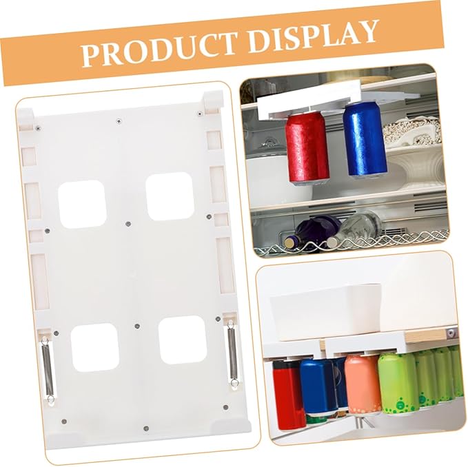 jojofuny 2pcs Hanging Beverage Organizer for Refrigerator Double Row Can Holder for Diameter Soda Beer Cans Space-saving Fridge Storage Hips Material
