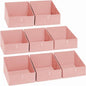 DIMJ Closet Storage Bins 8 Pack - Fabric Trapezoid Closet Organizer Bin, Foldable Storage Baskets for Shelves, Closet Shelf Organizer, Clothing Storage Box for Toys, Books, Towel, Clothes, Pink
