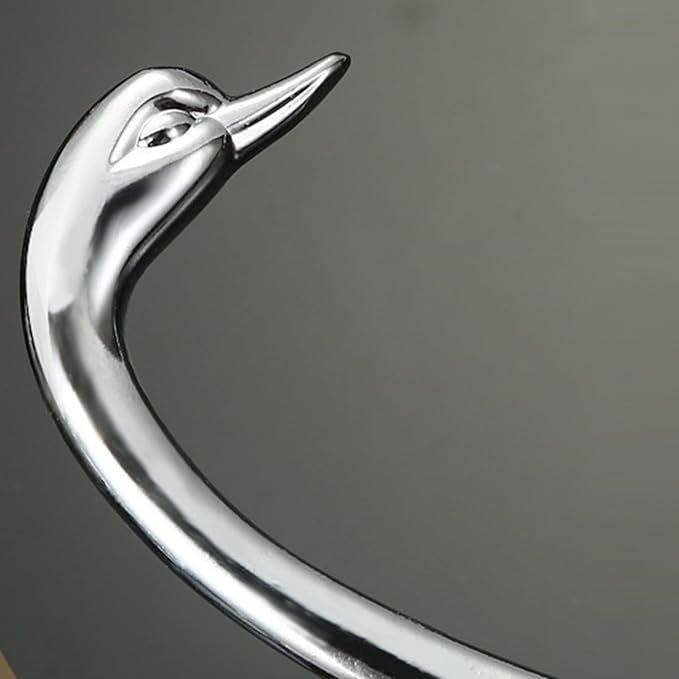 AYNEFY Coffee Spoons Swan Base Holder, Zinc Alloy Swan Decorative Flatware Stand Household Cutlery Rack Tableware Storage Racks for Home Bar Restaurant Hotel