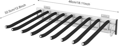 Pull Out Trousers Rack 9 Arms Closet Pants Hanger Bar Stainless Steel Rail Extendable Trousers Hanger for Clothes Towel Scarf Tie, 18.11x12.83in (Right Installation)