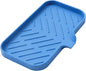 MicoYang Silicone Bathroom Soap Dishes with Drain Spout Bathroom and Kitchen Sink Organizer,Sponge Holder,Dish Soap Tray,Perfect for Dispenser,Scrubber,Bottle,Cup on Counter Lichen Blue 9.6"×5.3"