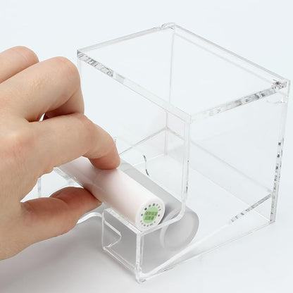 1 Pack Clear Acrylic Lip Balm Dispenser with Hinged Lid, Home Freestanding Countertop Display Retail Stand Lip Balm Dispenser Organizer Holder for Lipsticks Glosses Lip Balm Essential Oils