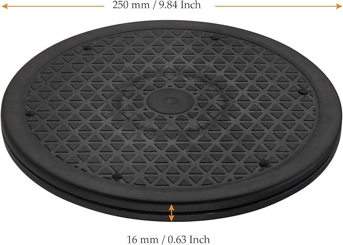 MUKCHAP 6PCS 10 Inch Rotating Swivel Stand, 360 Degree Black Bonsai Turntable with Steel Ball, Rotating Displaying Stand for Table Top, Monitor, Plant