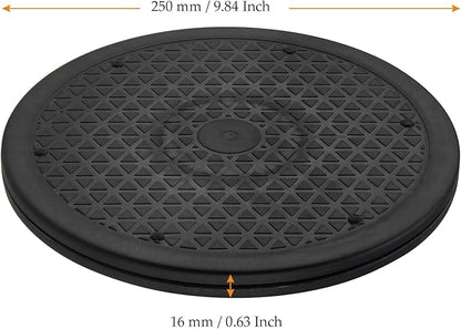 MUKCHAP 6PCS 10 Inch Rotating Swivel Stand, 360 Degree Black Bonsai Turntable with Steel Ball, Rotating Displaying Stand for Table Top, Monitor, Plant
