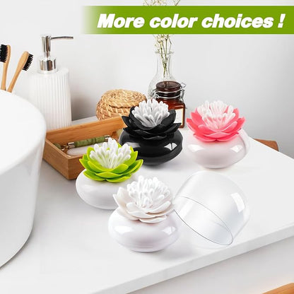 Bloss Lotus Cotton Swab Holder Q-tip Holder Cotton Bud Swabs Toothpick Organizer Dustproof Holder Home Decor - Pink For Mothers Day Gifts