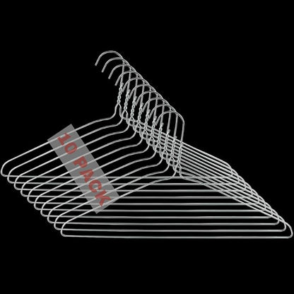 Royal Dry Clean Supply - Wire Hangers 18" Standard White Clothes Hangers T Shirt Hanger Pack of 10