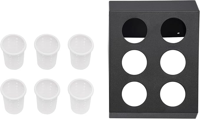 6-Compartment Plastic Utensil Holder，Flatware Cylinder Storage Caddy for Kitchen, Bars, Coffee Shops, Restaurants, Hotels