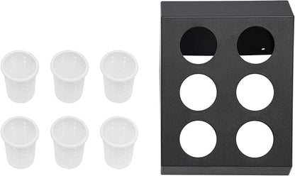 6-Compartment Plastic Utensil Holder，Flatware Cylinder Storage Caddy for Kitchen, Bars, Coffee Shops, Restaurants, Hotels