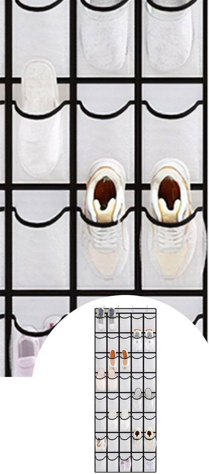 Over the Door Shoe Organizer for Bedroom Door with Multiple Pockets - Hanging Shoe Storage Bag Caddy