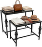 Industrial Retail Display Tables, 2PCS Modern Standing Clothing Shoes Display Rack Boutique Display Table Storage Shelves Retro Unit Storage Shelves Store Display for Retail Store Hotel Office