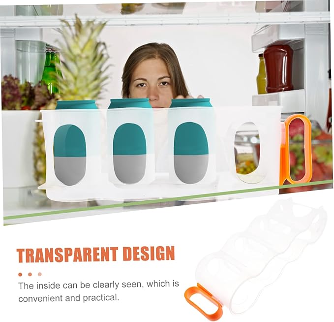 CHILDWEET Soda Can Organizer for Refrigerator Capacity Beverage Storage Bin Transparent Beer Can Holder for Kitchen and Bar Efficient Fridge