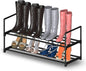 Hsscblet 2 Tier Metal Shoe Rack,Adjustable Shoe Shelf Storage Organizer,Stackable Boot & Shoe Storage,for Entryway,Hallway,Closet,Black