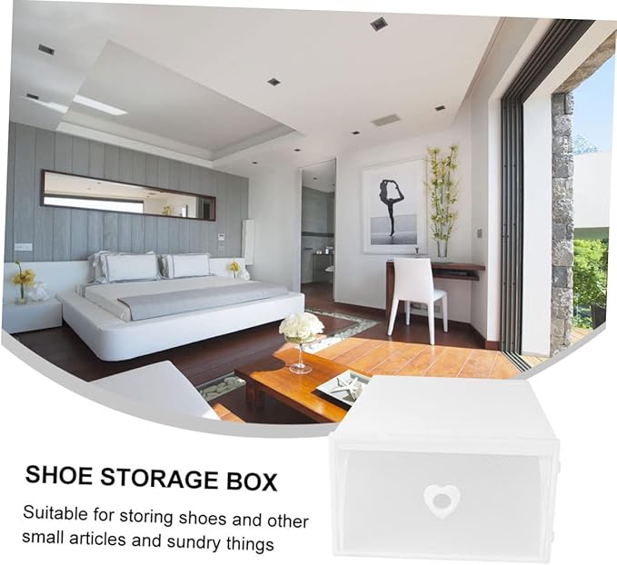 3pcs Transparent Drawer Shoe Storage Boxes Stackable Pp Plastic Organizers with Visual Window for High-heeled Shoes Loafers and Accessories Dustproof and Moisture