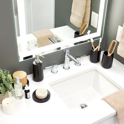 iDesign Ceramic Earth Collection Bar Soap Dish, Matte Black