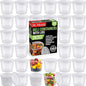 Mr Miracle Deli Containers with Lids - 24 Pack of 16 oz Clear Airtight Reusable Plastic Food and Multi-Purpose Containers - Microwave, Freezer, and Dishwasher Safe