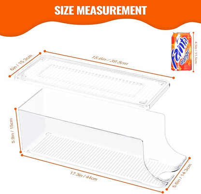 SCAVATA 2 Pack Soda Can Organizer & 2 Pack Skinny Can Organizer for Refrigerator
