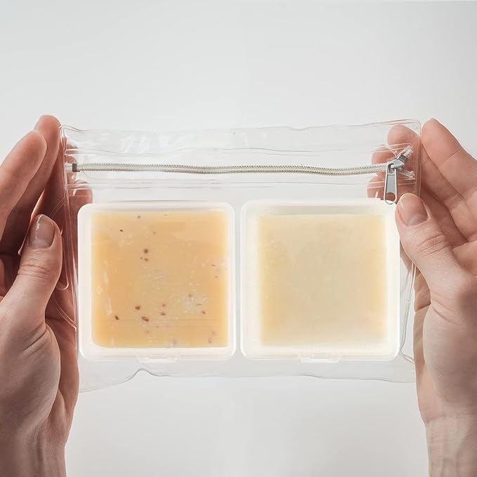 Travel Soap Dish, Soap Box Case with Bar Soap Saver Pad Portable Soap Rest for Bathroom Shower Home Outdoor Gym Fitness Vonpri (Transparent 2Pack)
