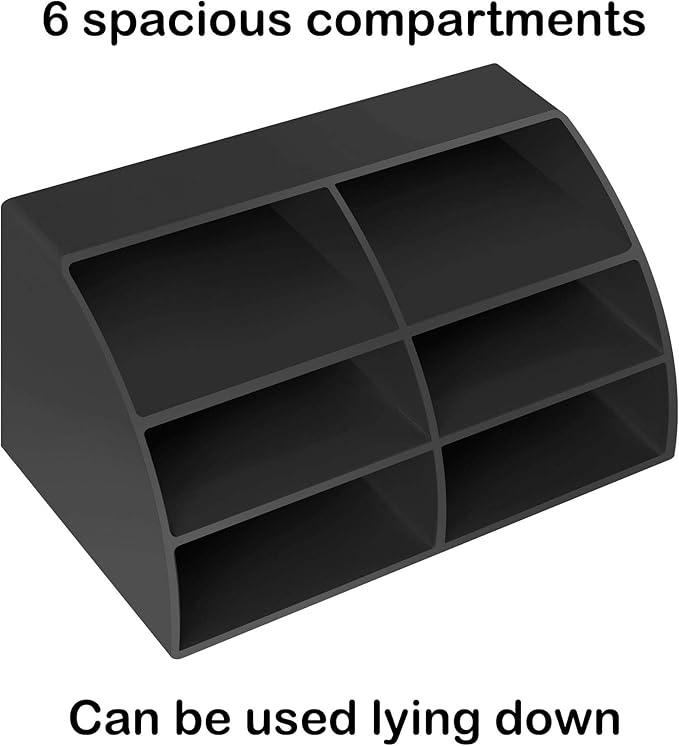 Acrimet Desktop Organizer - Easy Organizer Caddy Holder for Office, Home and School use (Plastic) (Black Color)