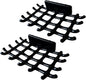 2-Pack Adhesive Bar Soap Holder, No-Drill Wall Mounted Soap Dish for Shower, Self-Draining Soap Saver with Grid Design, Plastic Soap Rack for Bathroom, Kitchen (Black)