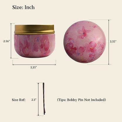 Magnetic Bobby Pin Holder, 2-in-1 Design Bobby Pins Collector and Storage, Hair Accessories Organizer, Magnetic Paper Clip Holder, Pink Sakura